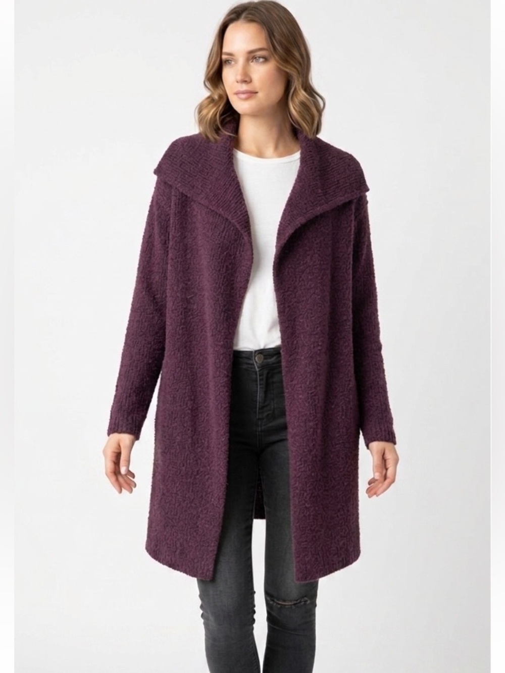 Eileen Fisher Oversized Long Cardigan Sweater Duster Sz Small Wool Blend Slouchy